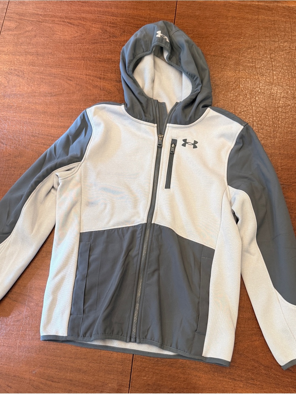 Under Armour Boys' Gray Hooded Full-Zip Jacket